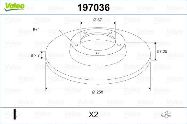 Valeo 197036 - Brake Disc autospares.lv