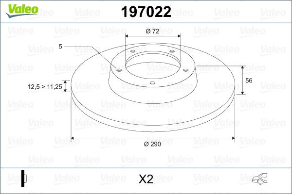 Valeo 197022 - Brake Disc autospares.lv