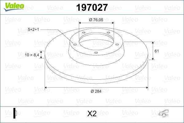 Valeo 197027 - Brake Disc autospares.lv