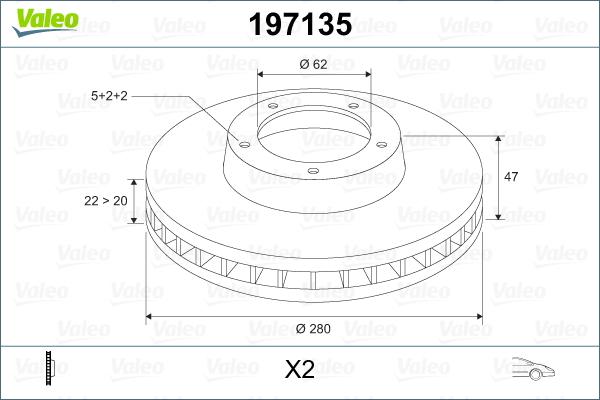 Valeo 197135 - Brake Disc autospares.lv