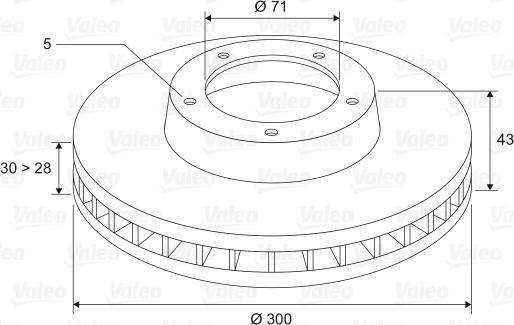 Valeo 197356 - Brake Disc autospares.lv