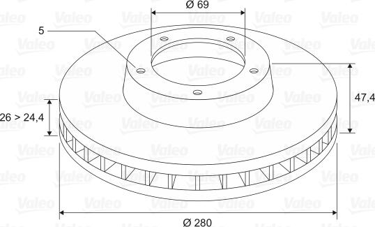 Valeo 197302 - Brake Disc autospares.lv