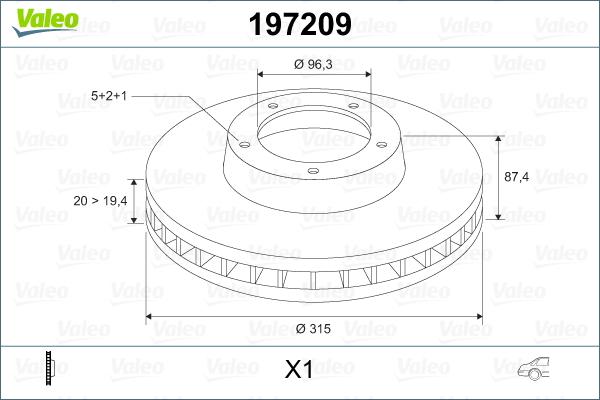 Valeo 197209 - Brake Disc autospares.lv