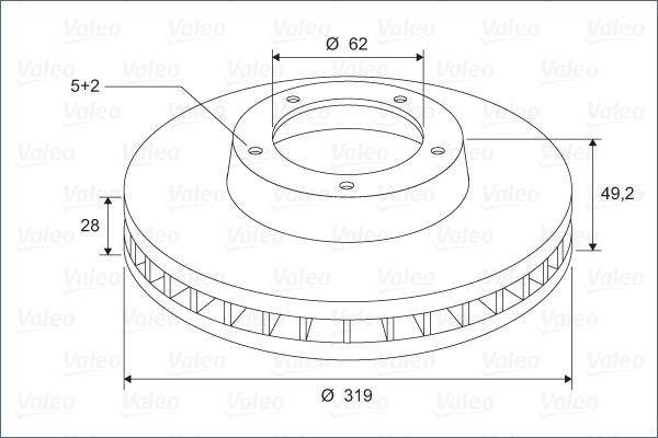 Valeo 197282 - Brake Disc autospares.lv