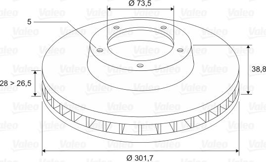 Valeo 197233 - Brake Disc autospares.lv