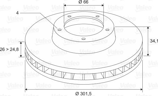 Valeo 197232 - Brake Disc autospares.lv