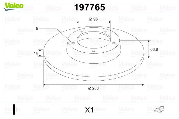 Valeo 197765 - Brake Disc autospares.lv