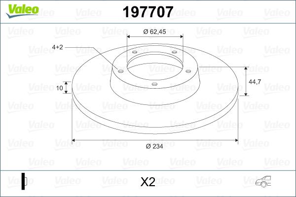 Valeo 197707 - Brake Disc autospares.lv