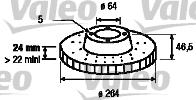 Valeo 186455 - Brake Disc autospares.lv