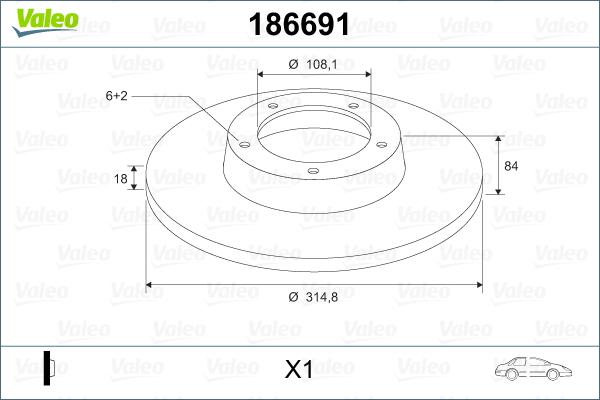 Valeo 186691 - Brake Disc autospares.lv