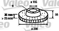 Valeo 186645 - Brake Disc autospares.lv