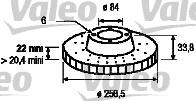 Valeo 186664 - Brake Disc autospares.lv