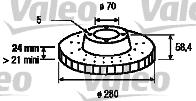 Valeo 186625 - Brake Disc autospares.lv