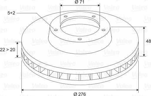 Valeo 186145 - Brake Disc autospares.lv