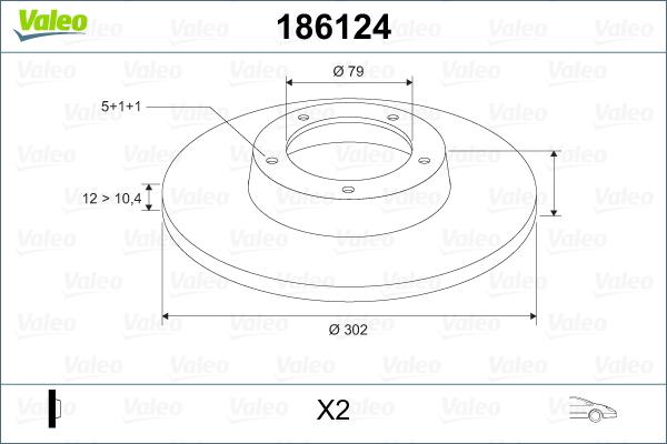 Valeo 186124 - Brake Disc autospares.lv