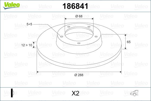 Valeo 186841 - Brake Disc autospares.lv