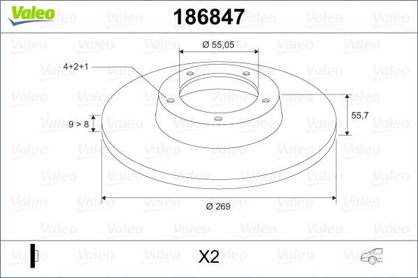 Valeo 186847 - Brake Disc autospares.lv