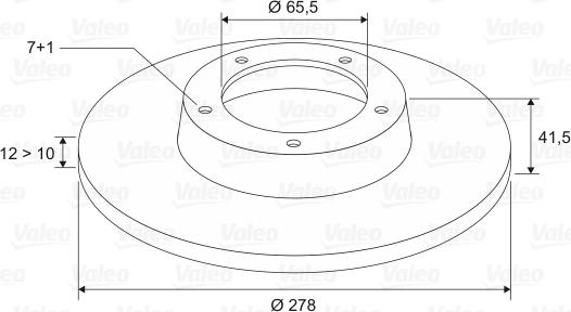 Valeo 186854 - Brake Disc autospares.lv