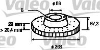 Valeo 186255 - Brake Disc autospares.lv