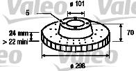 Valeo 186284 - Brake Disc autospares.lv