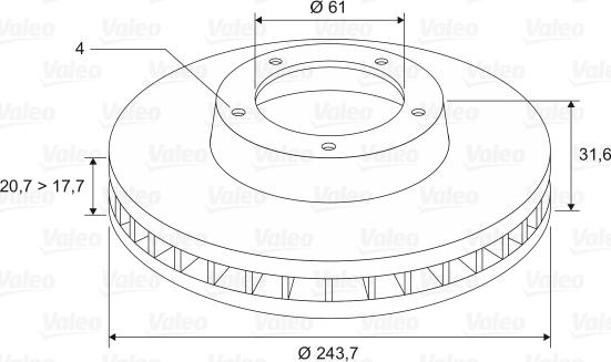 Valeo 186221 - Brake Disc autospares.lv