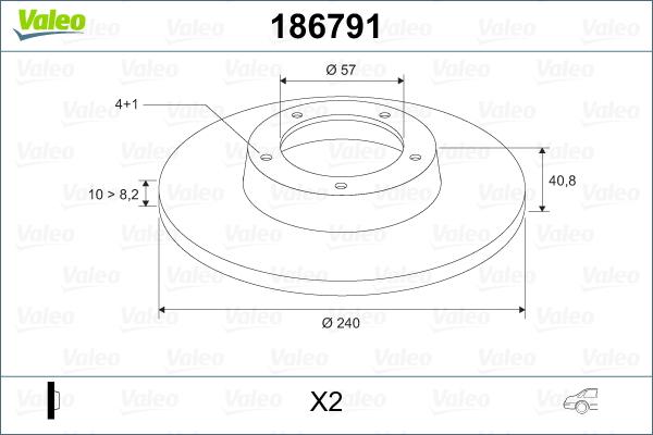 Valeo 186791 - Brake Disc autospares.lv