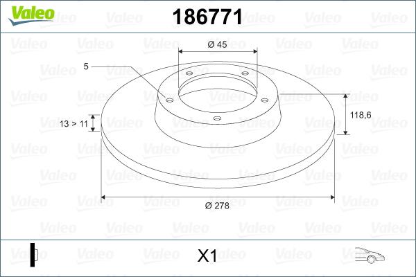 Valeo 186771 - Brake Disc autospares.lv