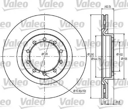 Valeo 187097 - Brake Disc autospares.lv