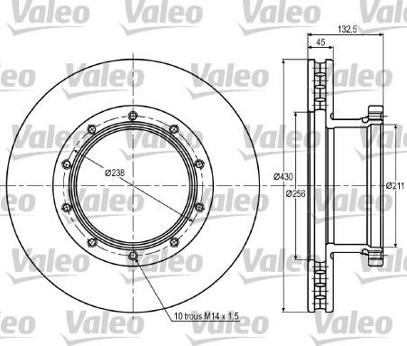 Valeo 187051 - Brake Disc autospares.lv
