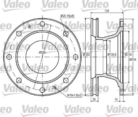 Valeo 187060 - Brake Disc autospares.lv