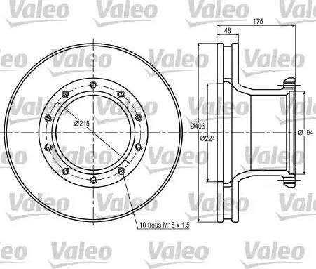 Valeo 187013 - Brake Disc autospares.lv