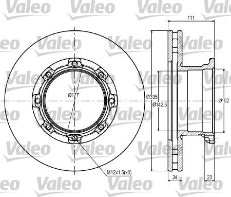 Valeo 187083 - Brake Disc autospares.lv