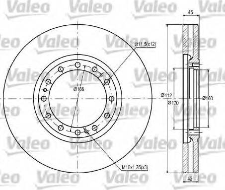 Valeo 187031 - Brake Disc autospares.lv