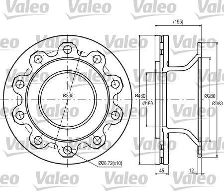 Valeo 187074 - Brake Disc autospares.lv