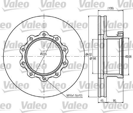 Valeo 187076 - Brake Disc autospares.lv