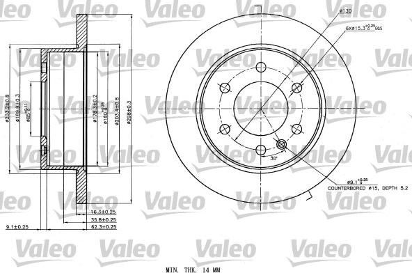 Valeo 187142 - Brake Disc autospares.lv