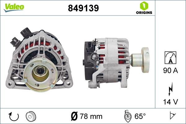 Valeo 849139 - Alternator autospares.lv