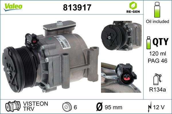 Valeo 813917 - Compressor, air conditioning autospares.lv