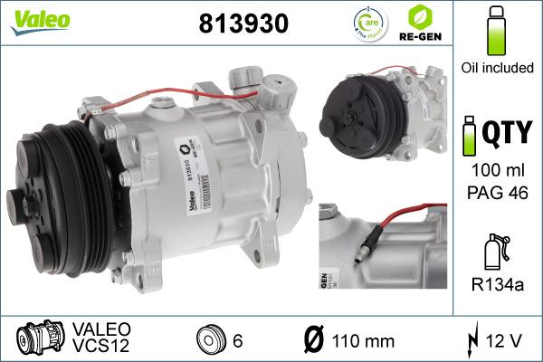 Valeo 813930 - Compressor, air conditioning autospares.lv