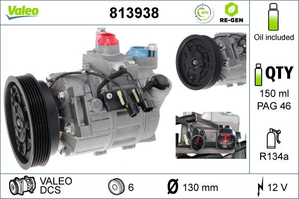 Valeo 813938 - Compressor, air conditioning autospares.lv