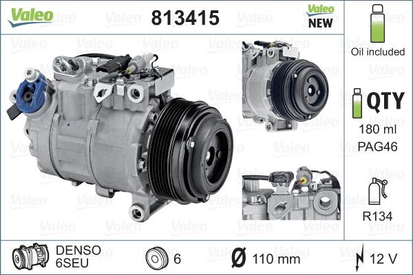 Valeo 813415 - Compressor, air conditioning autospares.lv