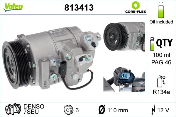 Valeo 813413 - Compressor, air conditioning autospares.lv