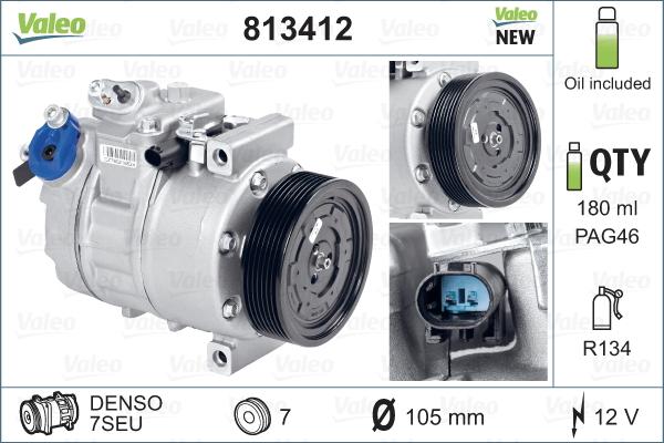 Valeo 813412 - Compressor, air conditioning autospares.lv