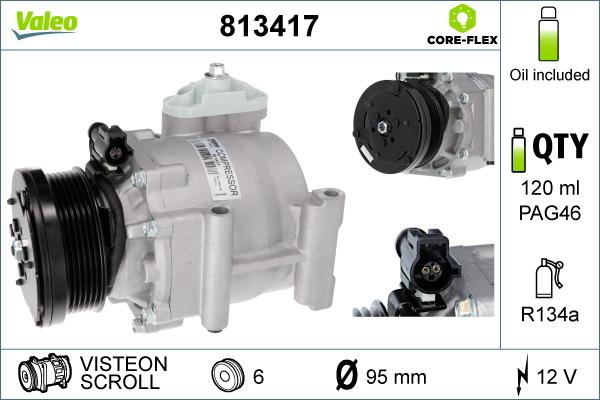 Valeo 813417 - Compressor, air conditioning autospares.lv