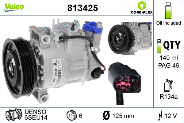 Valeo 813425 - Compressor, air conditioning autospares.lv