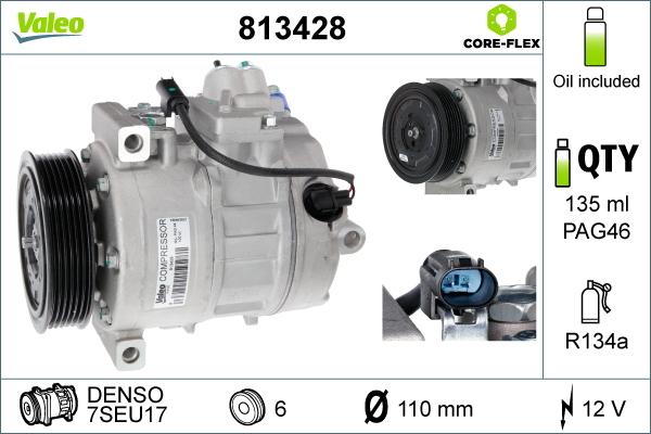 Valeo 813428 - Compressor, air conditioning autospares.lv