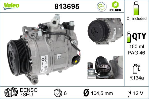 Valeo 813695 - Compressor, air conditioning autospares.lv