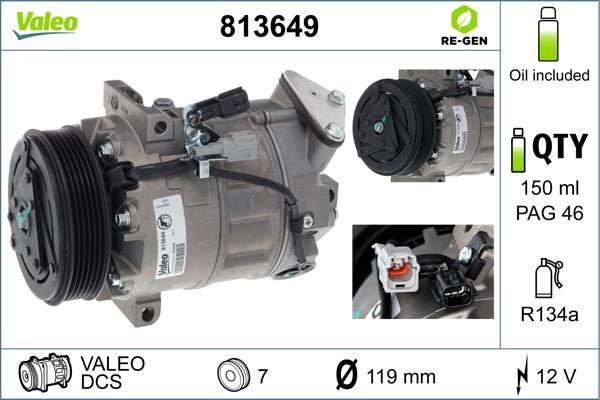 Valeo 813649 - Compressor, air conditioning autospares.lv