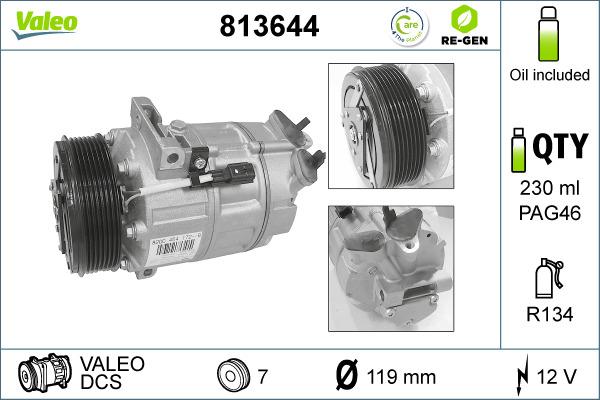 Valeo 813644 - Compressor, air conditioning autospares.lv