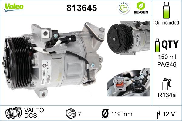 Valeo 813645 - Compressor, air conditioning autospares.lv